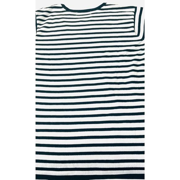 CATHY DANIELS LONG SLV PULL-OVER V-NECK TOP, WOMENS, 1X, BLACK & WHITE STRIPES - Picture 7 of 11